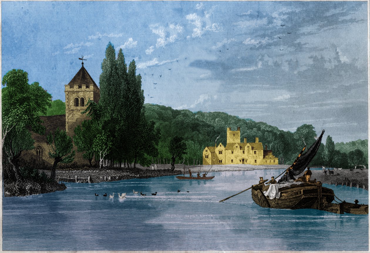Abbey of Bisham, Commandery of the Templars, Earl of Berkshire. ca 1850 (gravyr) av . .