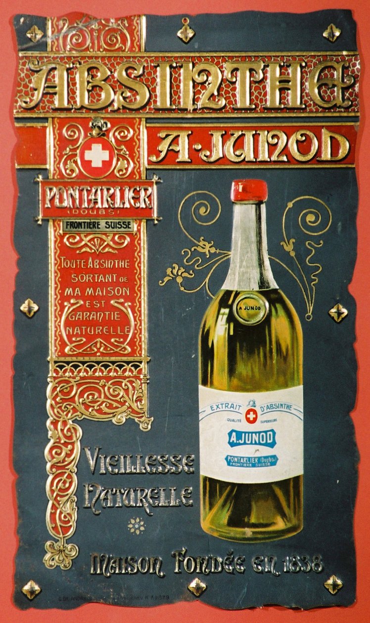 Annons för Absinthe Junod, ca 1900 av Frederick (attr. to) Barnard