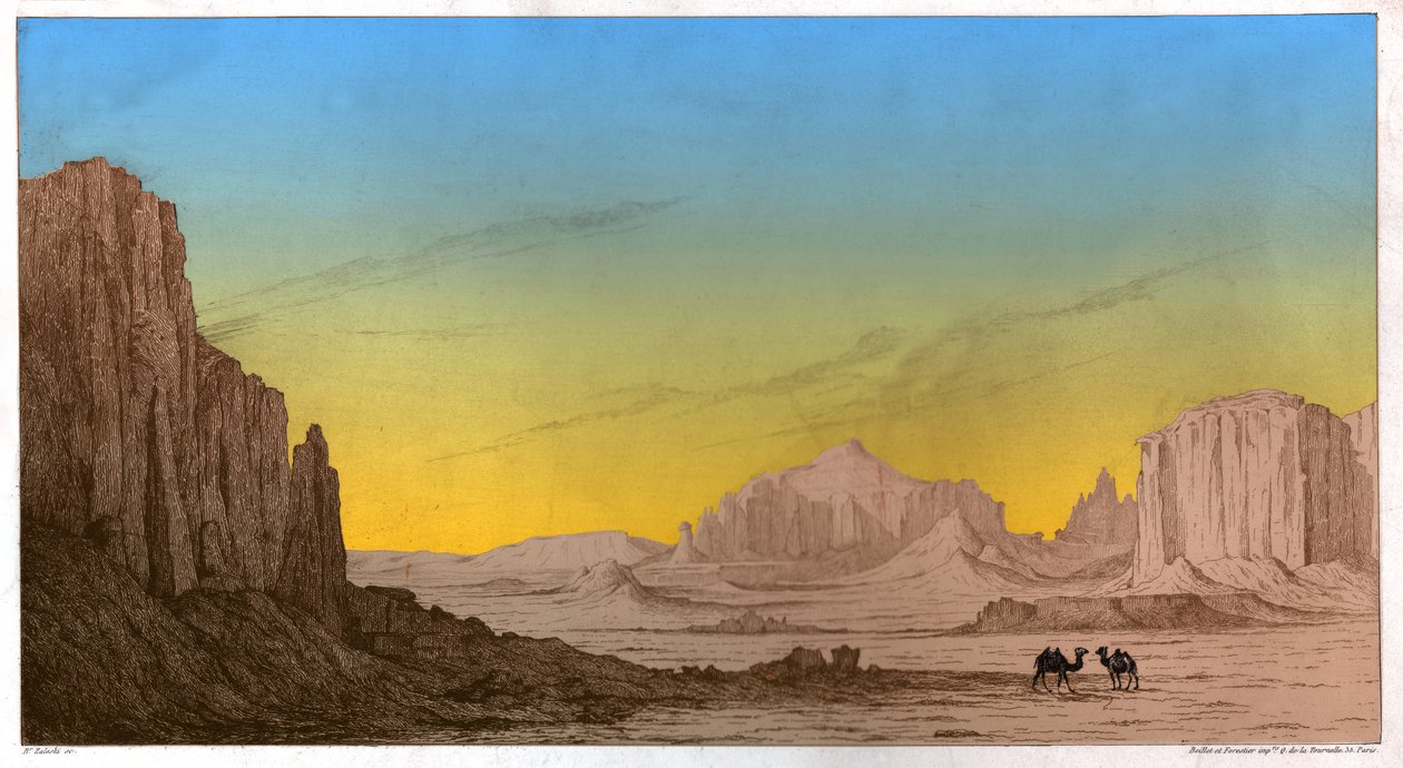 Aktaubergen, cirka 1850 (gravyr) av . .