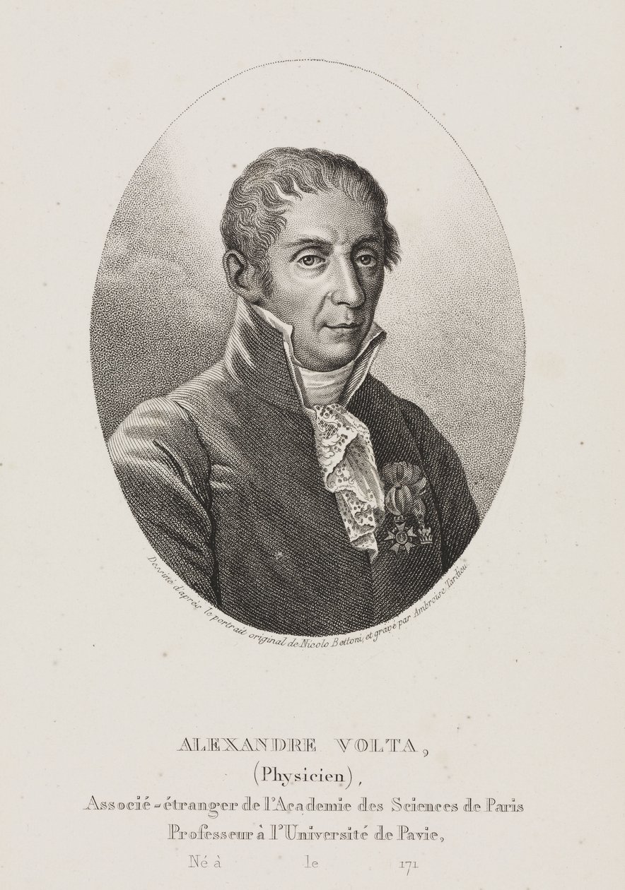 Alessandro Volta, italiensk fysiker och uppfinnare, ca 1800 av Frederick (attr. to) Barnard