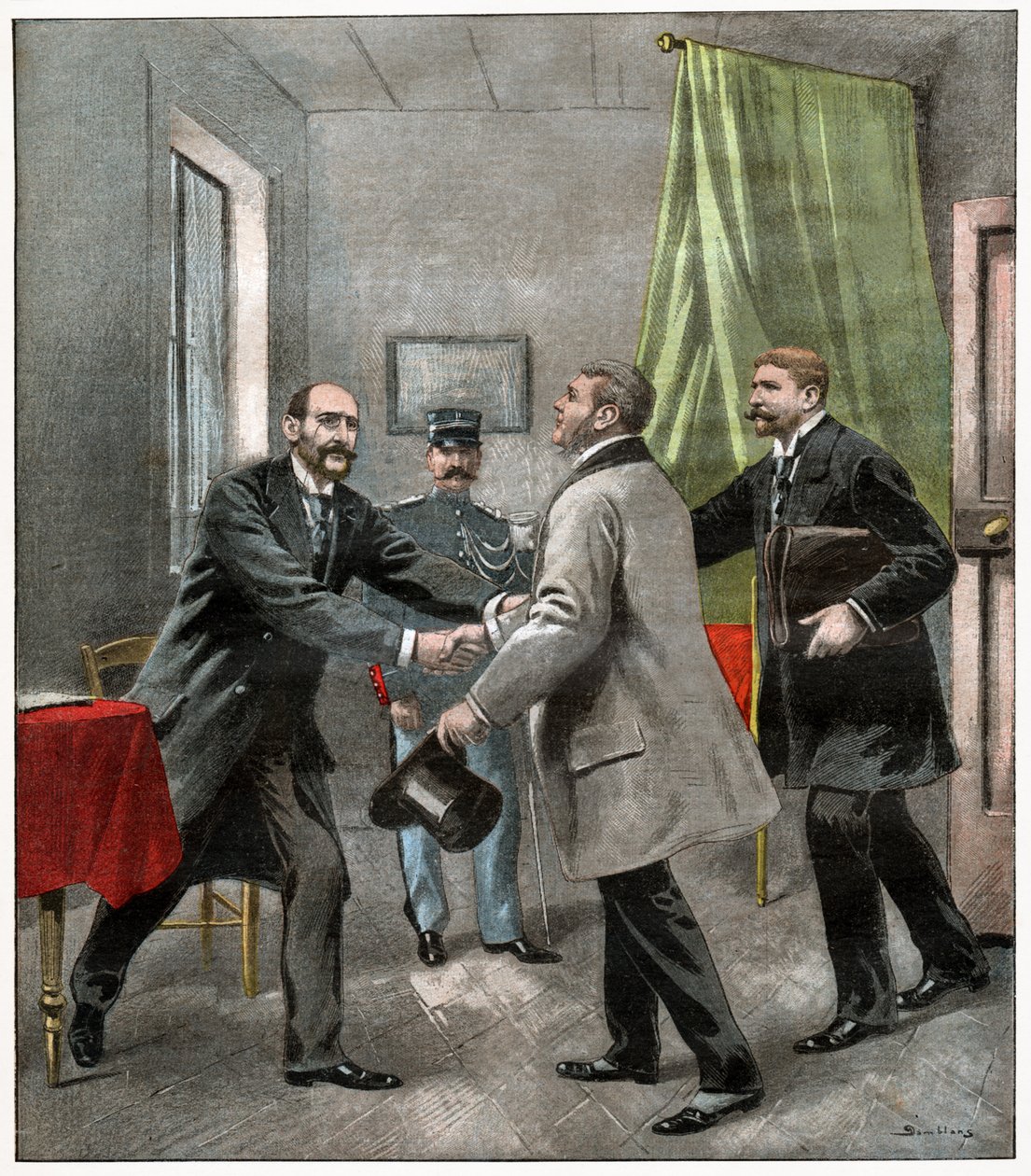 Alfred Dreyfus med sina advokater av . .