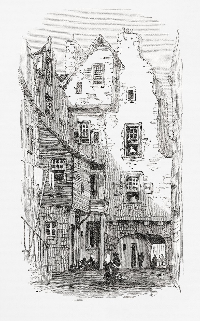 En gammal nära, Canongate, Edinburgh, Skottland av . .