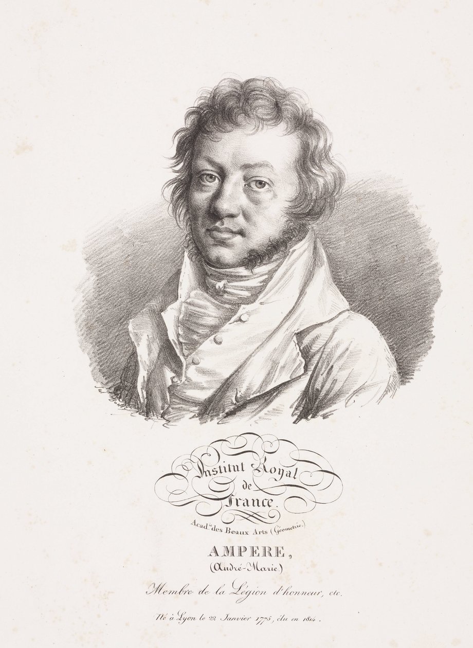 Andre-Marie Ampere, fransk fysiker och matematiker, ca 1820 av Frederick (attr. to) Barnard