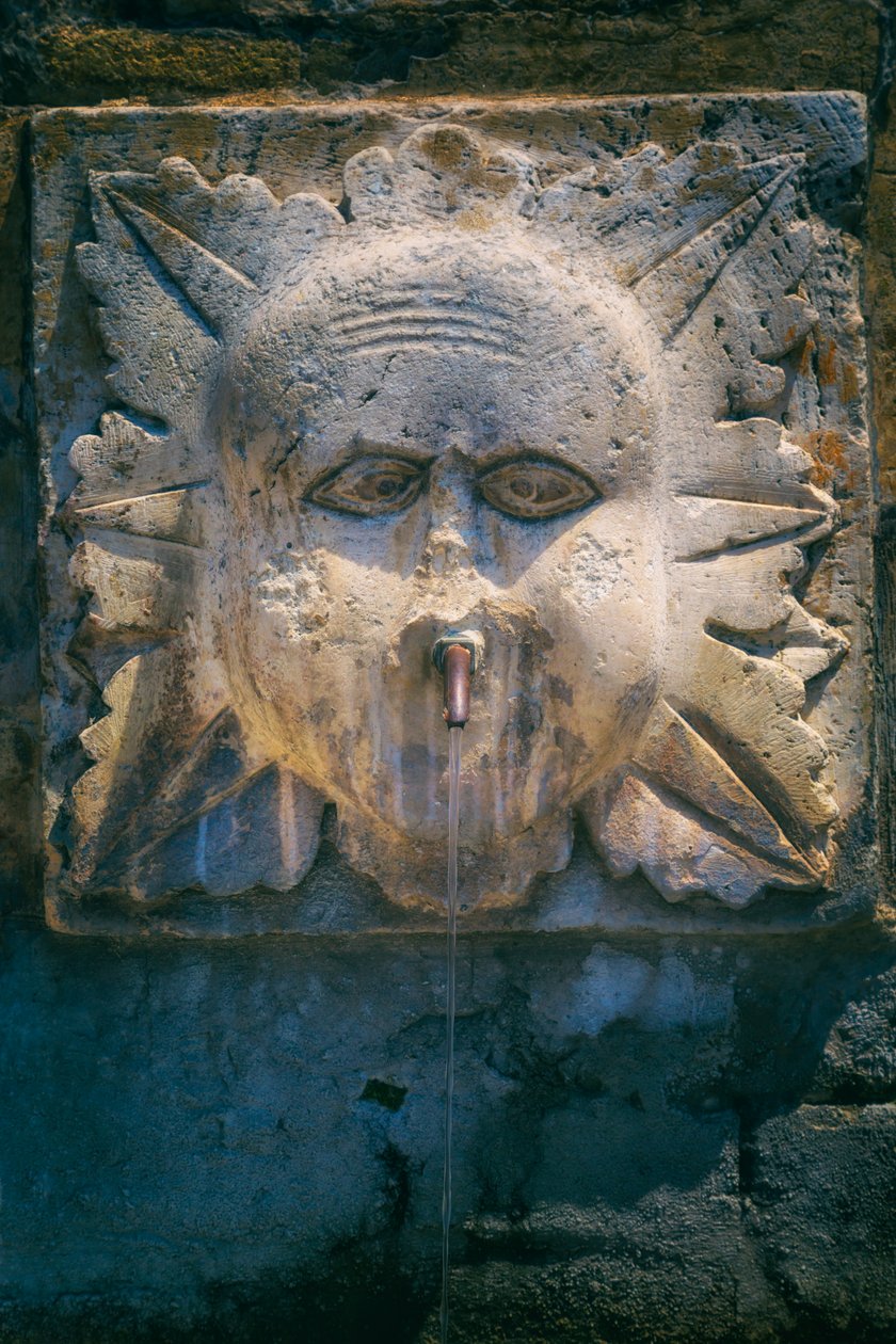 Assisi, Italien, En fontän (foto) av Ferdinand Georg Waldmuller