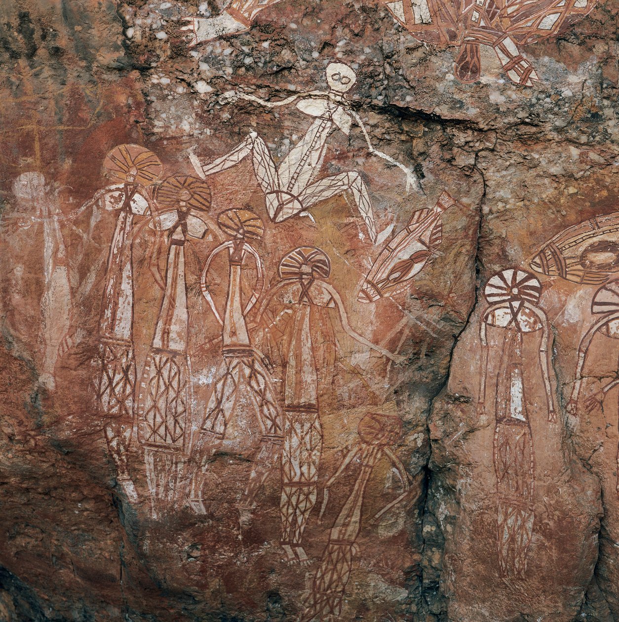 Australien, Northern Territory, Arnhem Land, Kakadu National Park, Nourlangie Rock, Aboriginal klippmålningar av Isabel Redie
