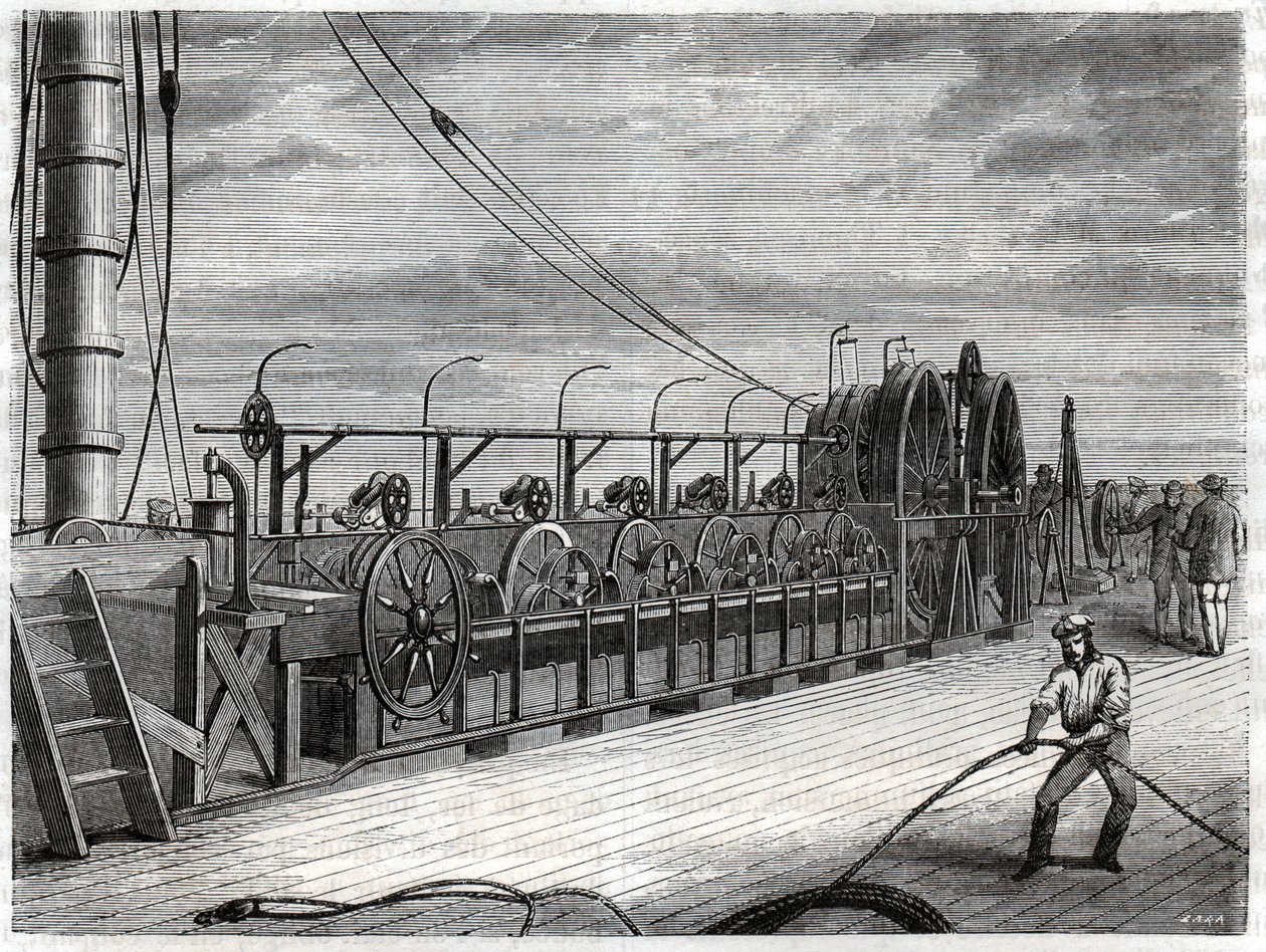 Kabeltelegraphique sous marin. Telegrafisk undervattenskabel. av Frederick (attr. to) Barnard