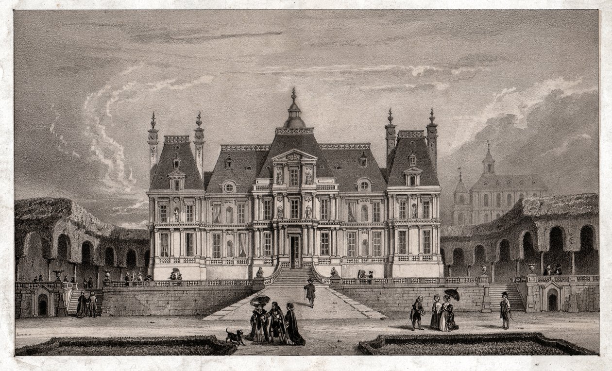 Castle of Maison Lafitte, cirka 1850 (gravyr) av . .