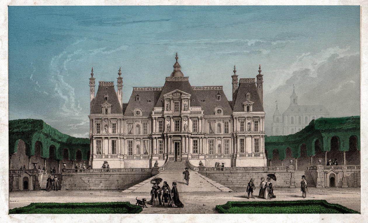 Castle of Maison Lafitte, cirka 1850 (gravyr) av . .