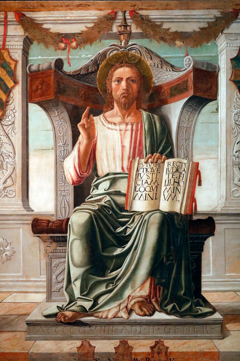 Kristus välsignelse, världens frälsare av Maestro del Cadaver av . .