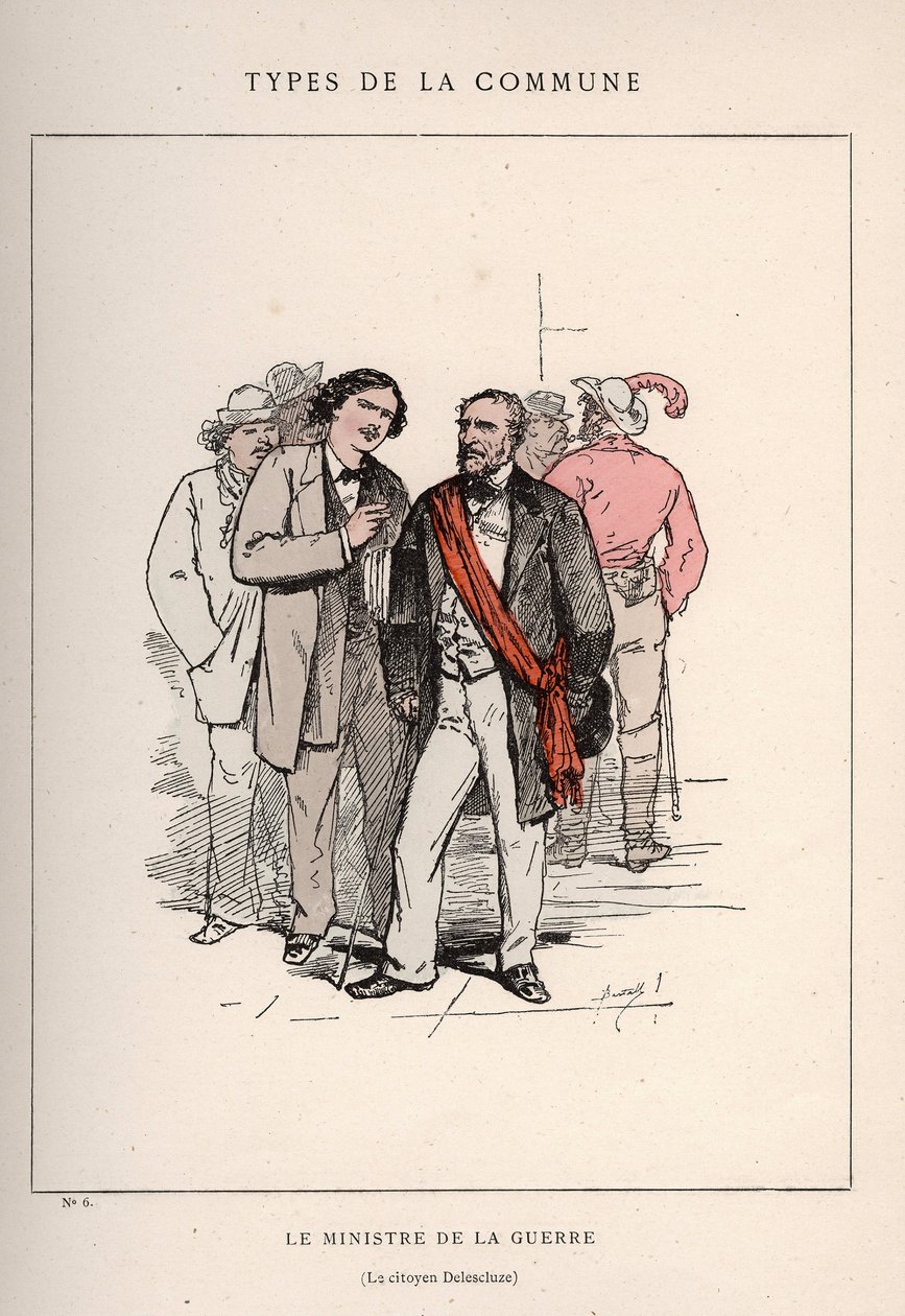 Paris Commune: kostym från THE MINISTER OF LA WAR - LE CITIZEN DELESCLUZE (6) i "" Les Communeux av Frederick (attr. to) Barnard