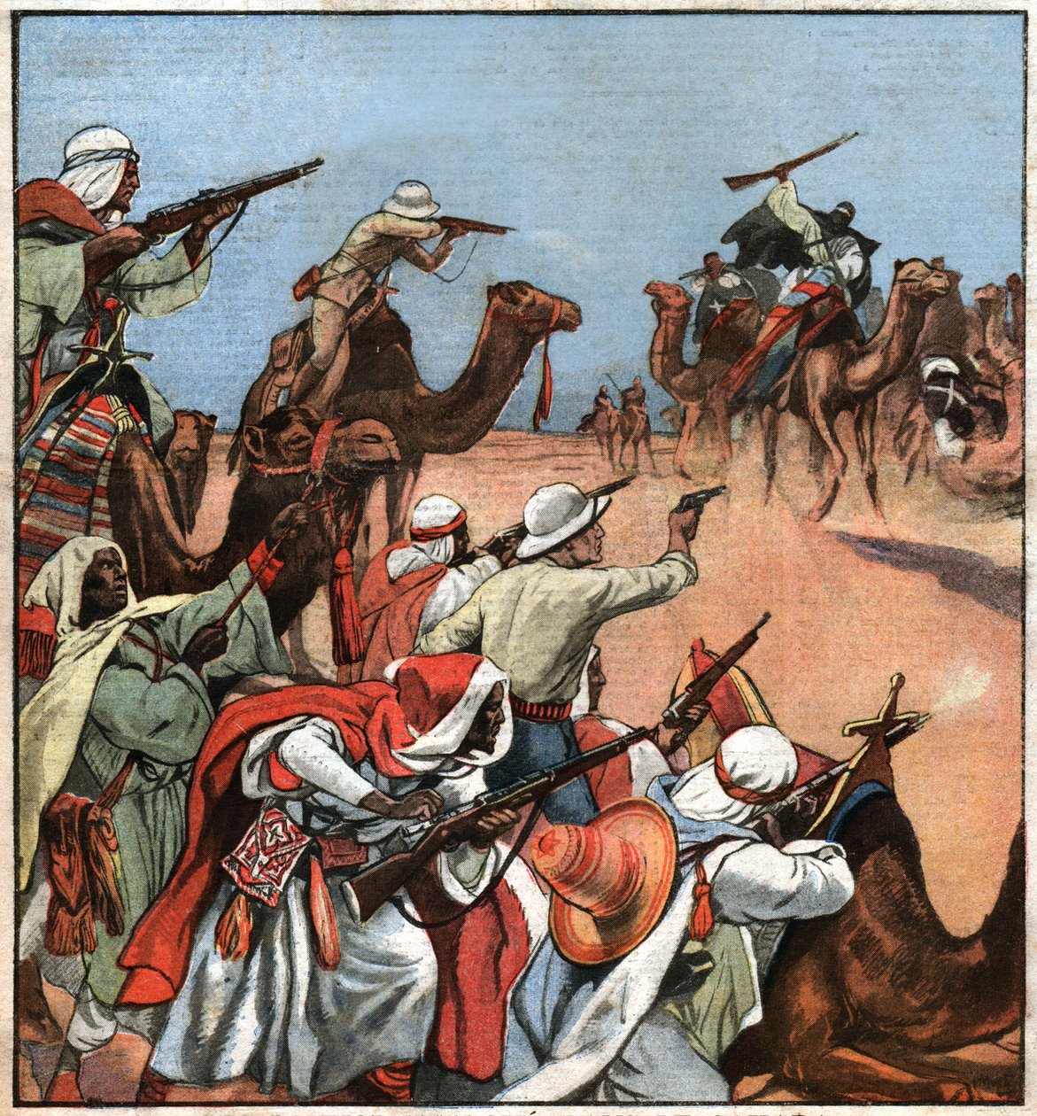Kolonial konvoj i Maghreb. Fransk kolonialkonvoj i Maghreb. av Ferdinand Georg Waldmuller