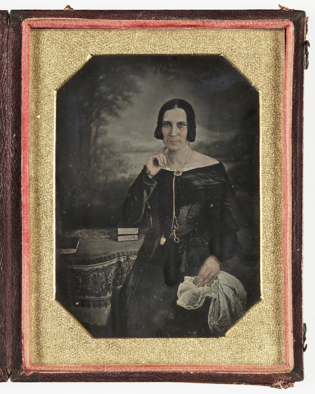 Daguerreotypi av en kvinna, ca 1845 av Frederick (attr. to) Barnard