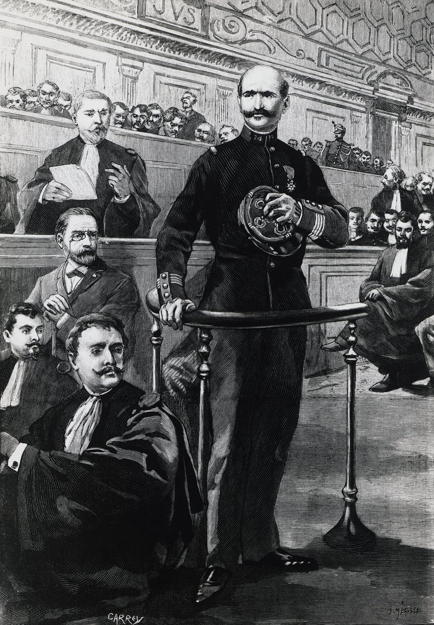 Avsättning av befälhavare Charles Walsin-Esterhazy, under Emile Zola-rättegången av Georg Carl Heinrich Dollmann