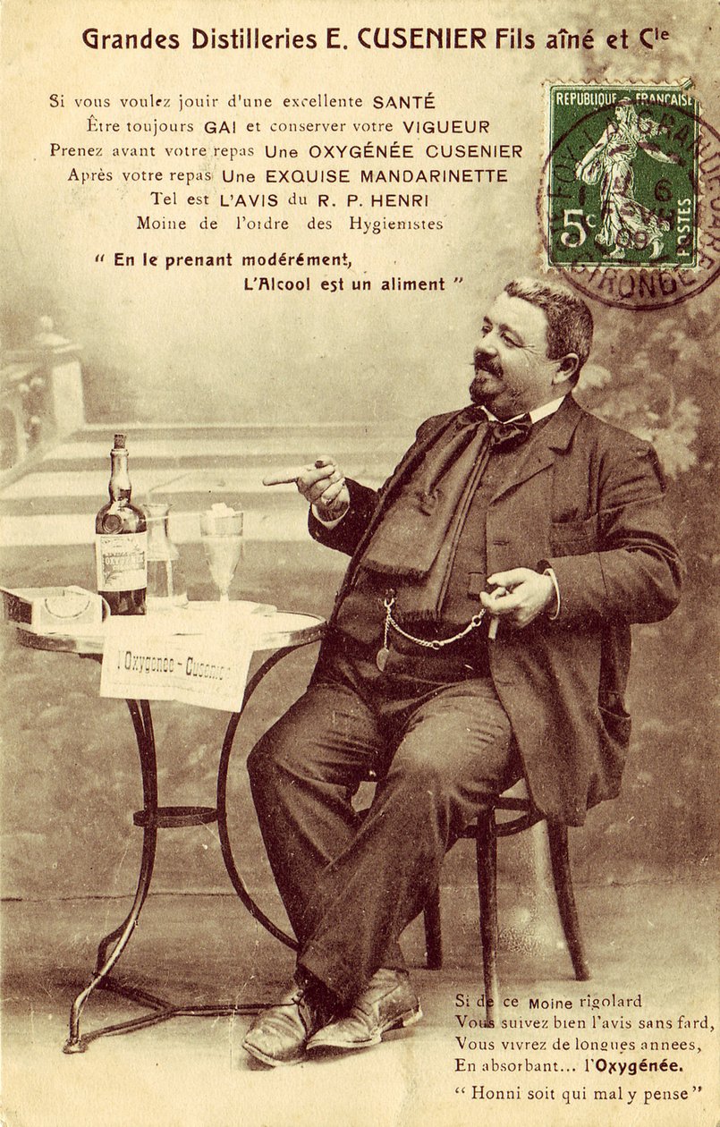 "Med måtta är alkohol en mat" av Frederick (attr. to) Barnard