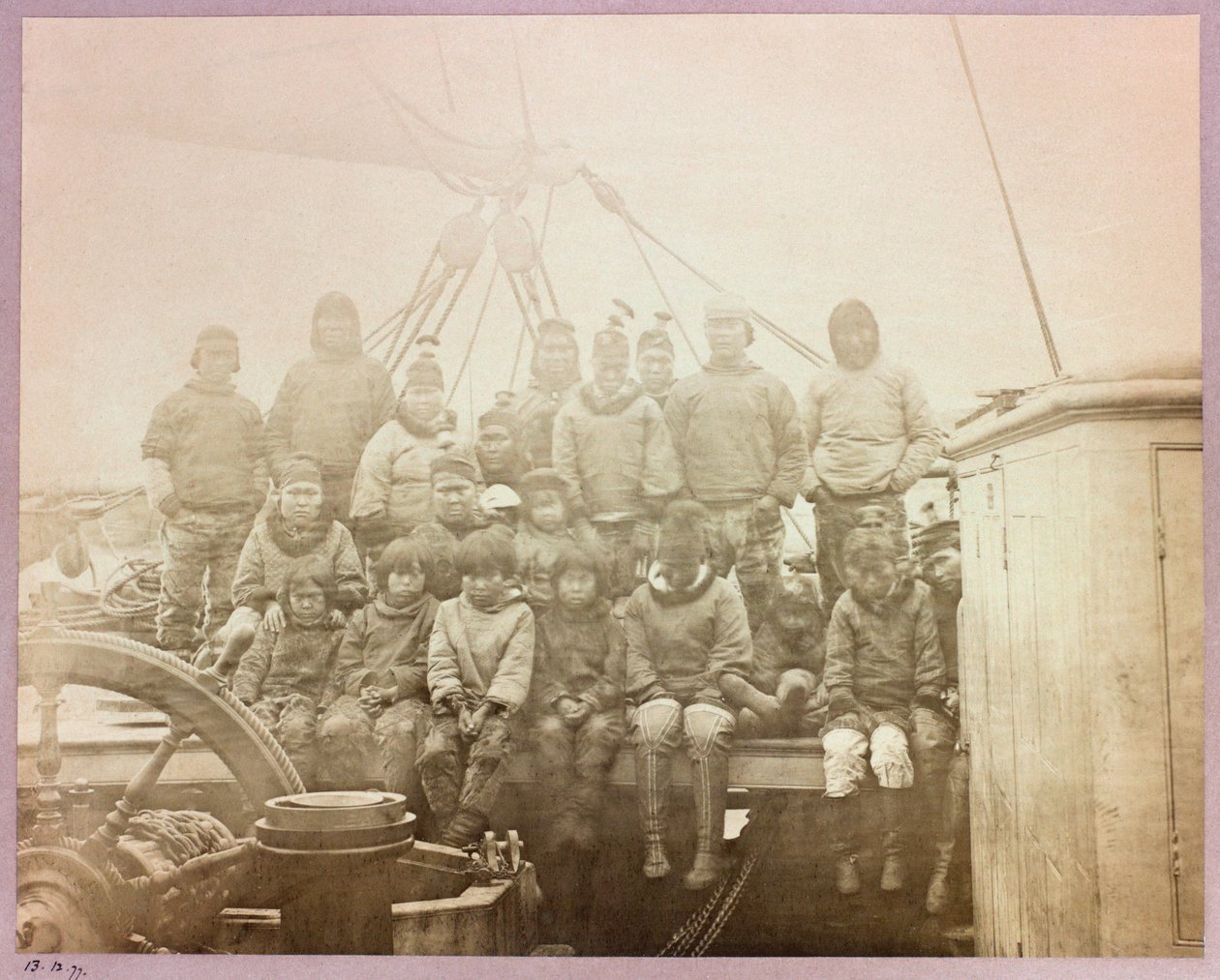 Arctic Expedition (1875-1876) av kapten George Nares (1831-1915): Grupp infödda på 