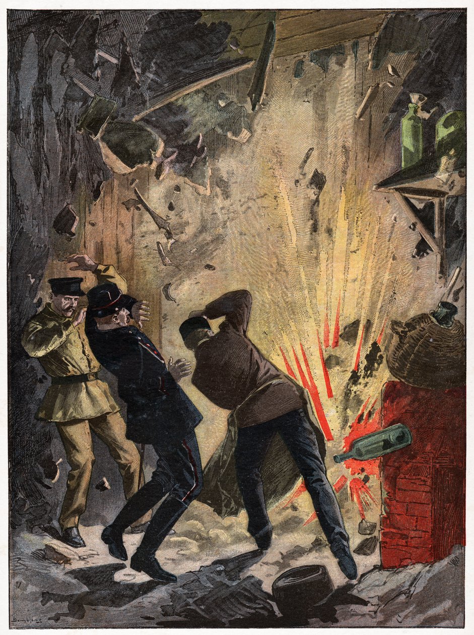 Explosion i ett laboratorium av . .