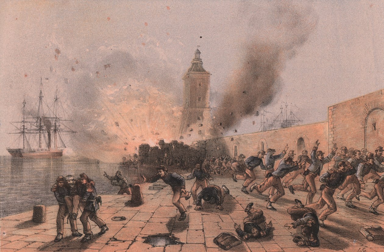 Explosion av krutdurk av Lantern, belägring av Ancona av William Walcutt