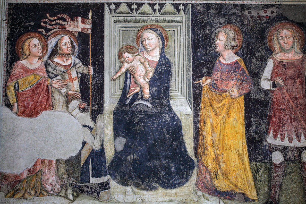 Fresk av kapellet Giusti i kyrkan Sant