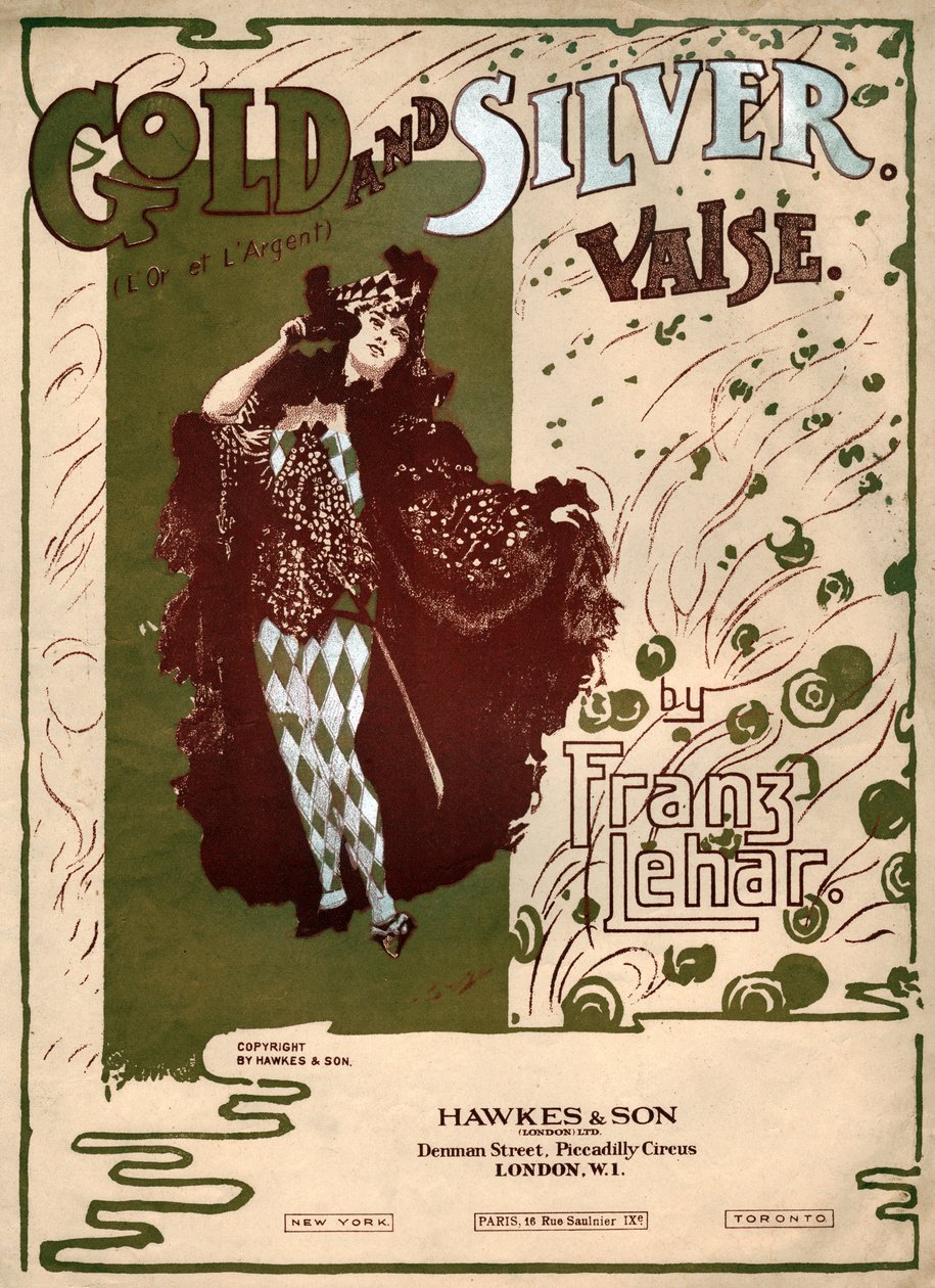 Guld och silver, vals av Franz Lehar. cirka 1904 (illustration) av . .