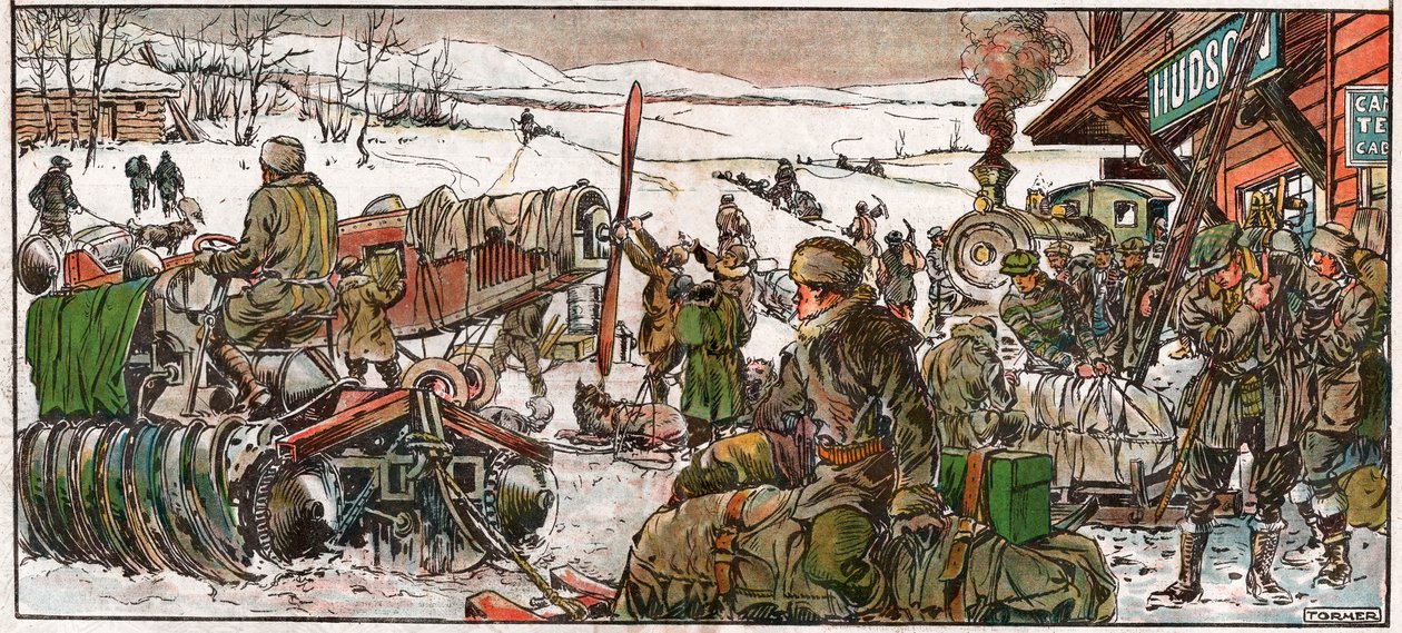 Guldsökare på en gruvplats i Ontario. 1926 (illustration) av . .