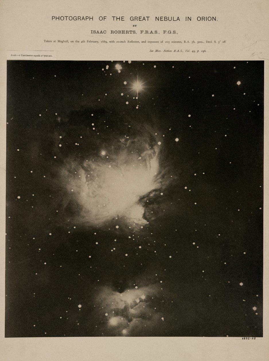 Stora Orionnebulosan (M42), 4 februari 1889 av John Pardon