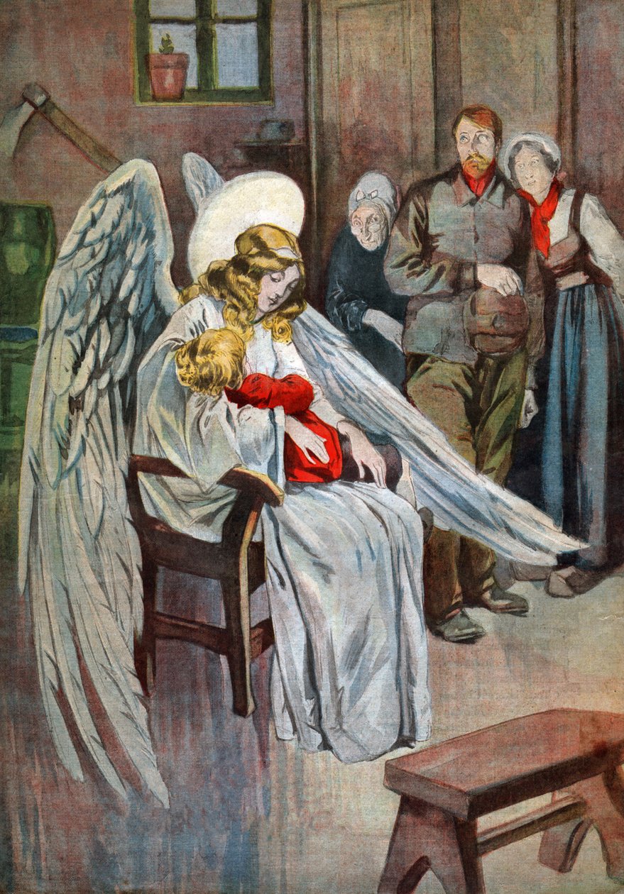 Skyddsängel. cirka 1910 (gravyr) av . .