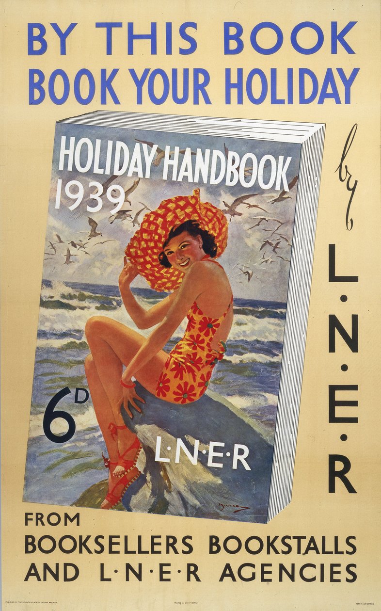 Holiday Handbook 1939", affisch från LNER av Ferdinand Georg Waldmuller