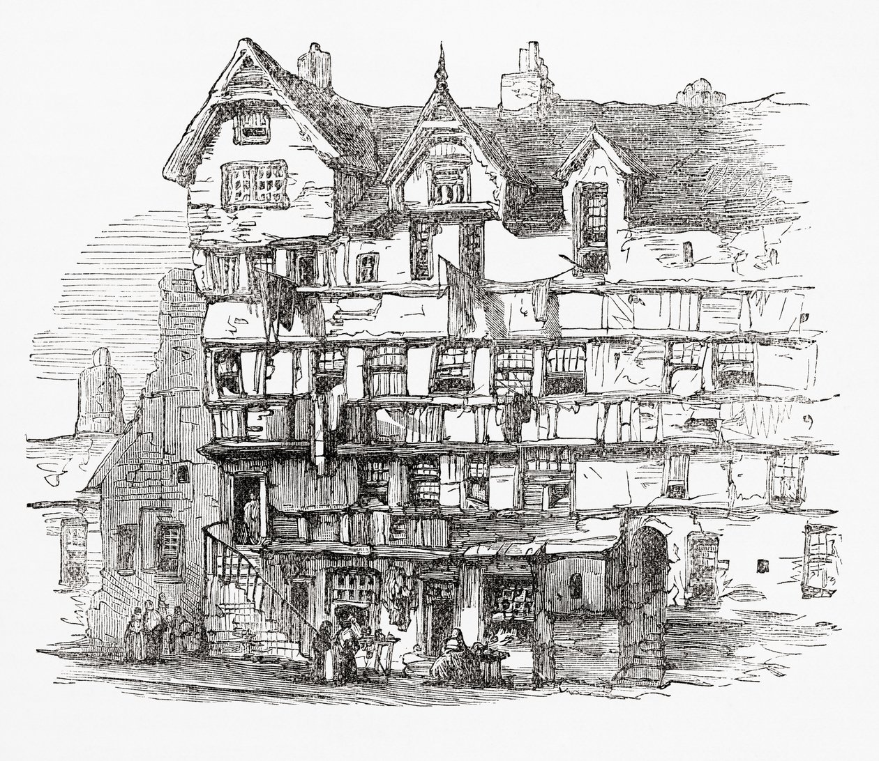 Hus på High Street, Edinburgh, Skottland av . .