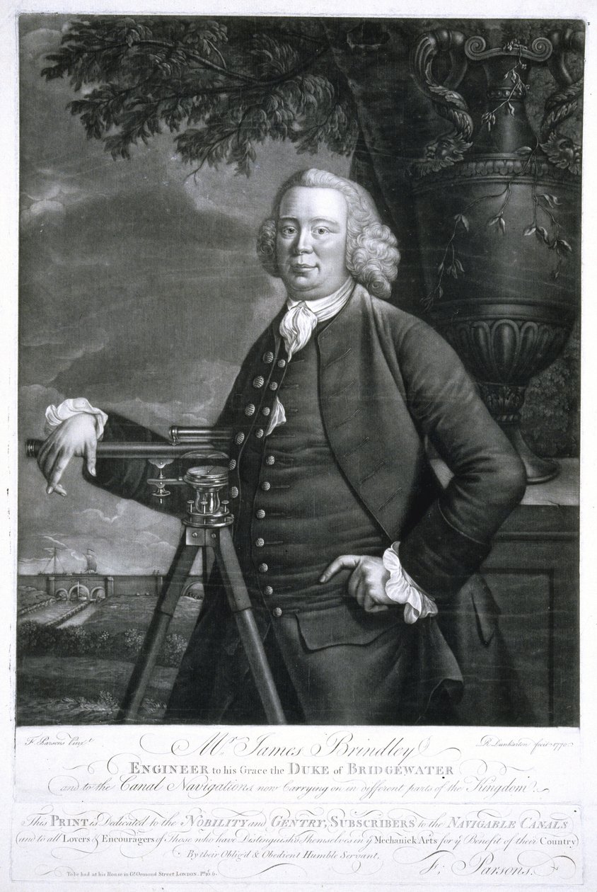 James Brindley, brittisk civilingenjör och kanalbyggare av Frederick (attr. to) Barnard