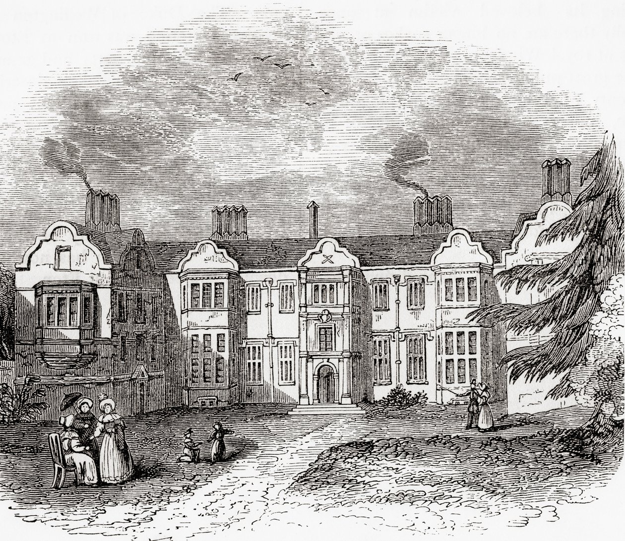 Ladye Place, Hurley, Berkshire, England, sett här i början av 1800-talet. av . .