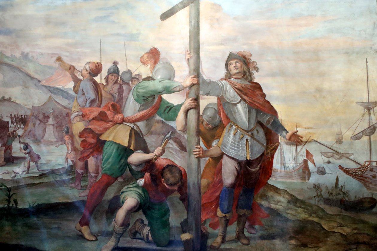Landar Christopher Columbus. Färsk. Palazzo Fieschi-Crosa Di Vergagni. Genua. Italien. av . .