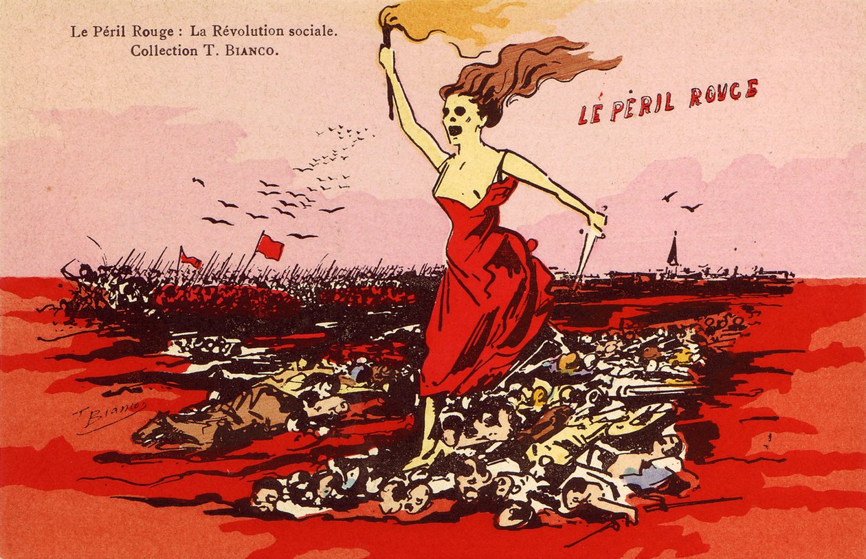 Den röda faran - Den sociala revolutionen, c 1910 av Frederick (attr. to) Barnard