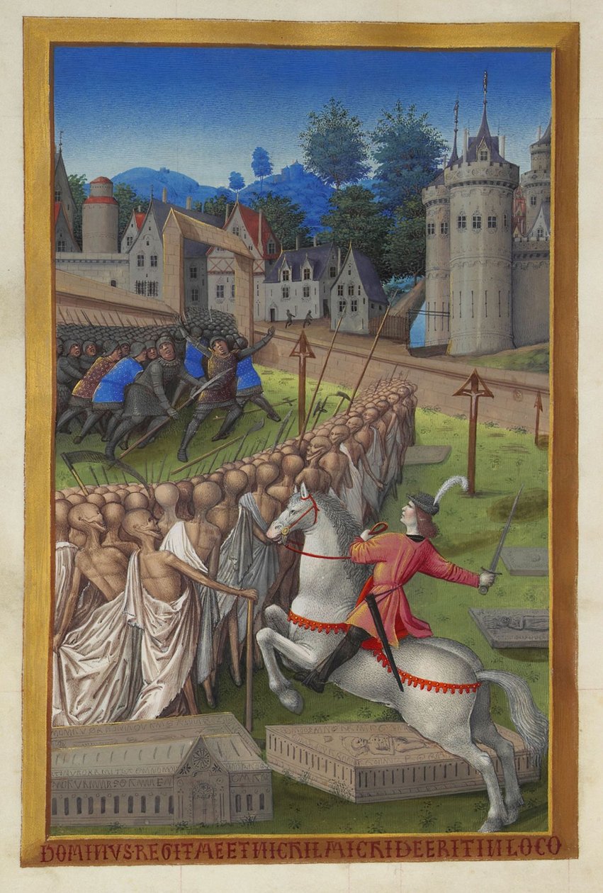 Les Très Riches Heures du Duc de Berry, Folio 90v - Dödens ryttare av Unbekannt 2321