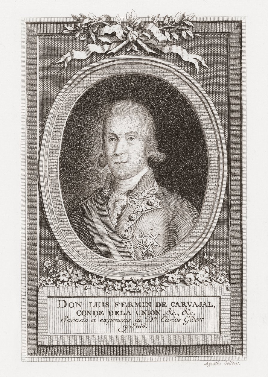 Luis Fermín de Carvajal, greve av unionen. Porträtt. av . .