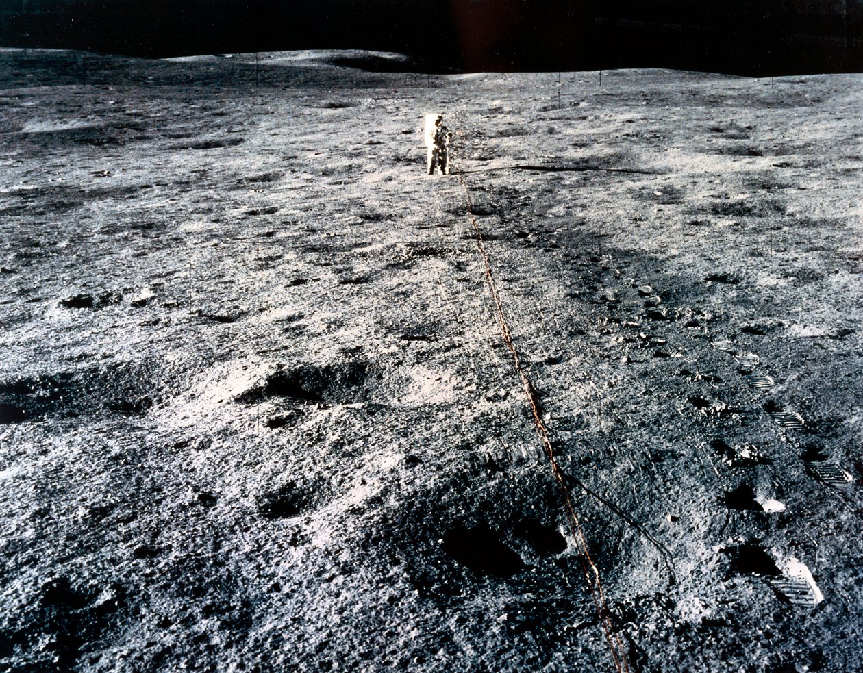 Bemannad rymdflygning, USA, Apollo 14 Apollo 14-astronauten Edgar Mitchell på månen av Frederick (attr. to) Barnard