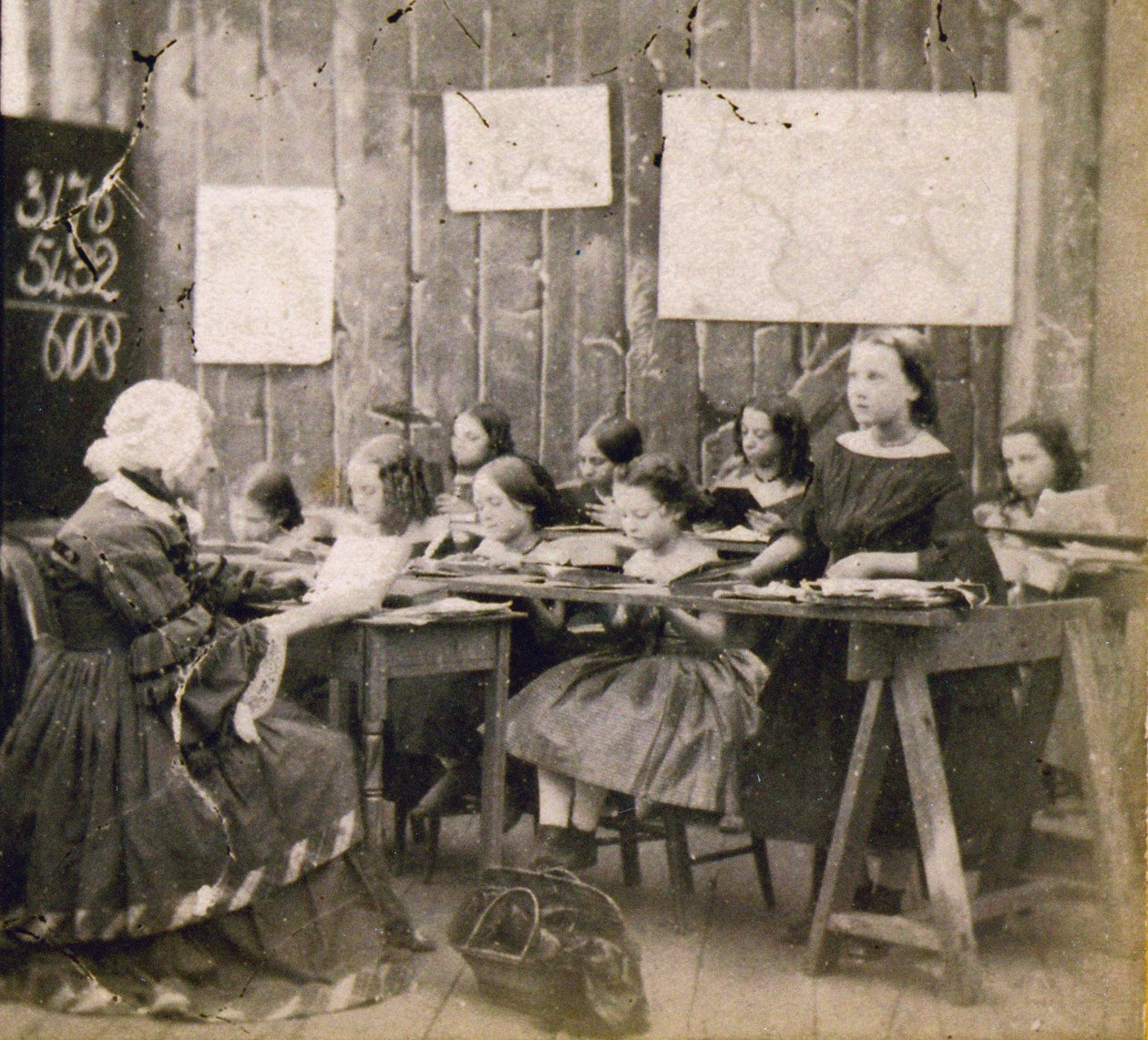 Matematiklektion, ca 1890 (foto) av Frederick (attr. to) Barnard
