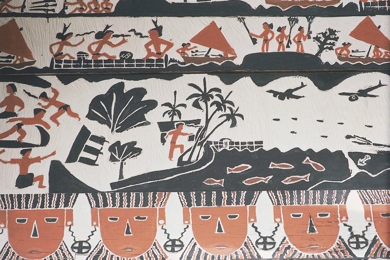 Mattning med traditionell dekor, Mikronesien av William Walcutt