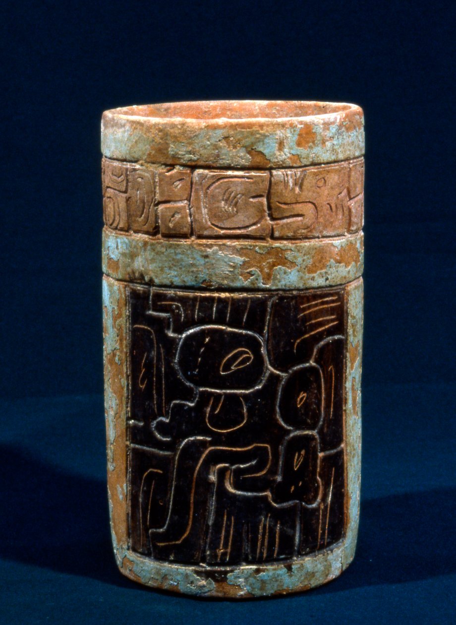 Maya-begravningsfartyg från Tikal, Peten, Guatemala, klassisk period, ca 300-900 e.Kr. (keramik) av Hippolyte Lalaise Devéria