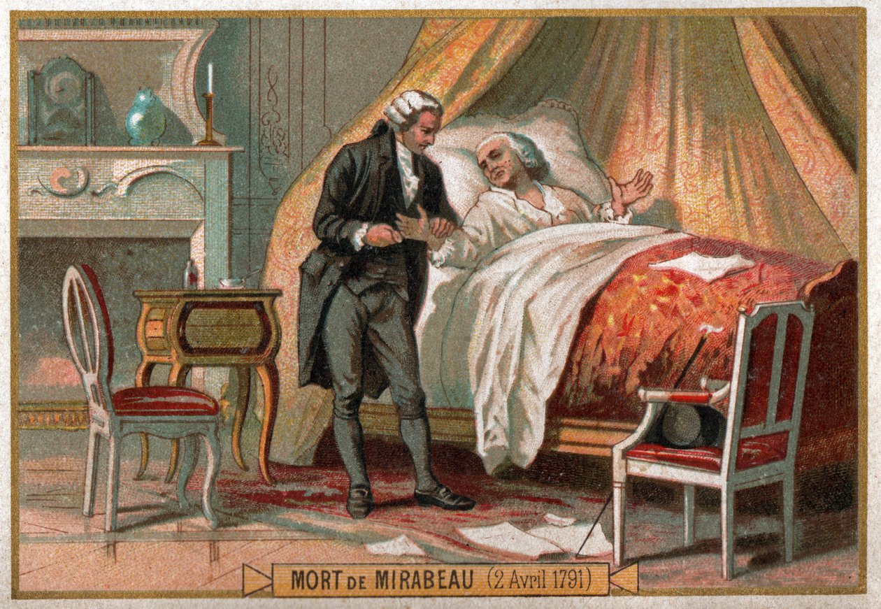 Mirabeau död. Mirabeau död. av Ferdinand Georg Waldmuller