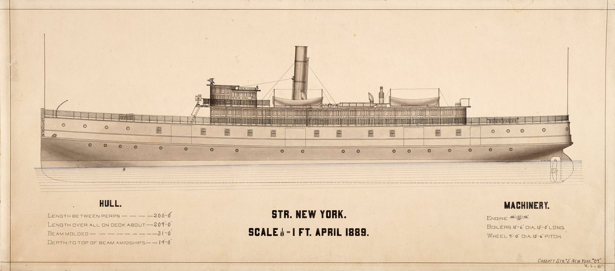 New York (ångfartyg: 1889) planerar av . .