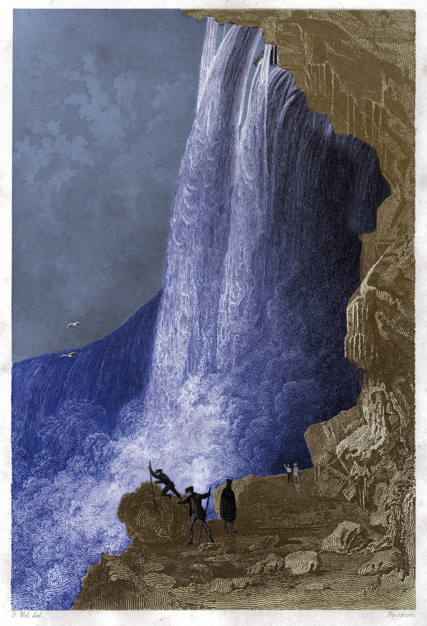 Niagarafallen, USA. cirka 1860 (gravyr) av . .