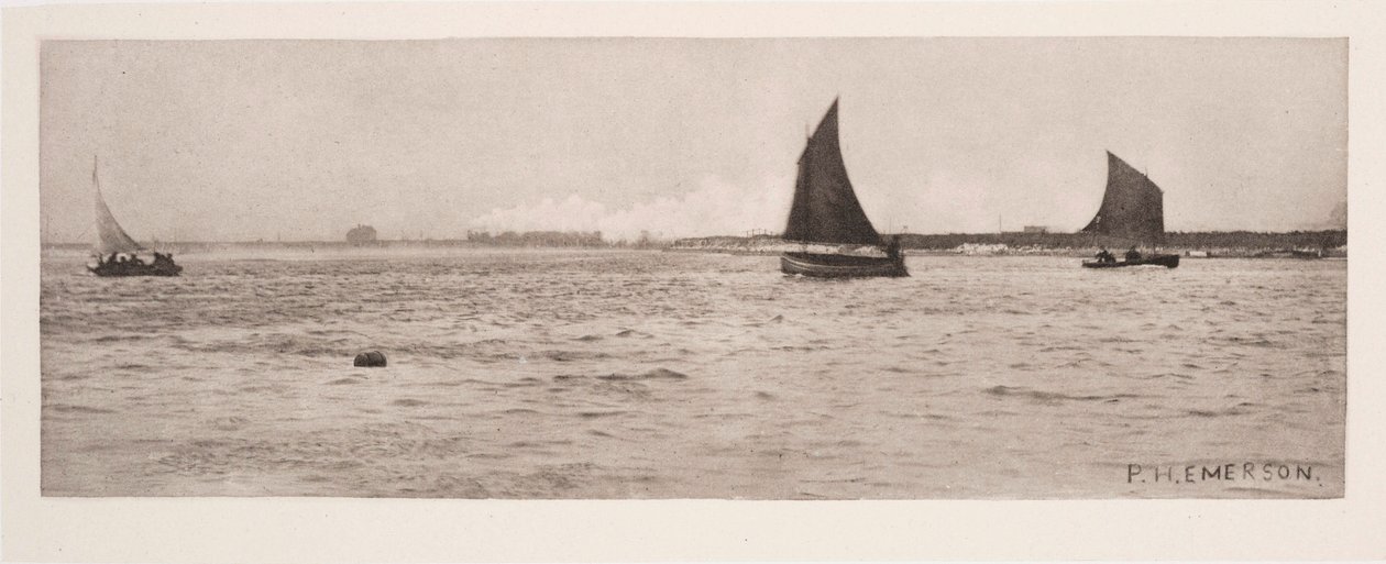 "På Breydon Water, havsdimma kommer upp" av Frederick (attr. to) Barnard