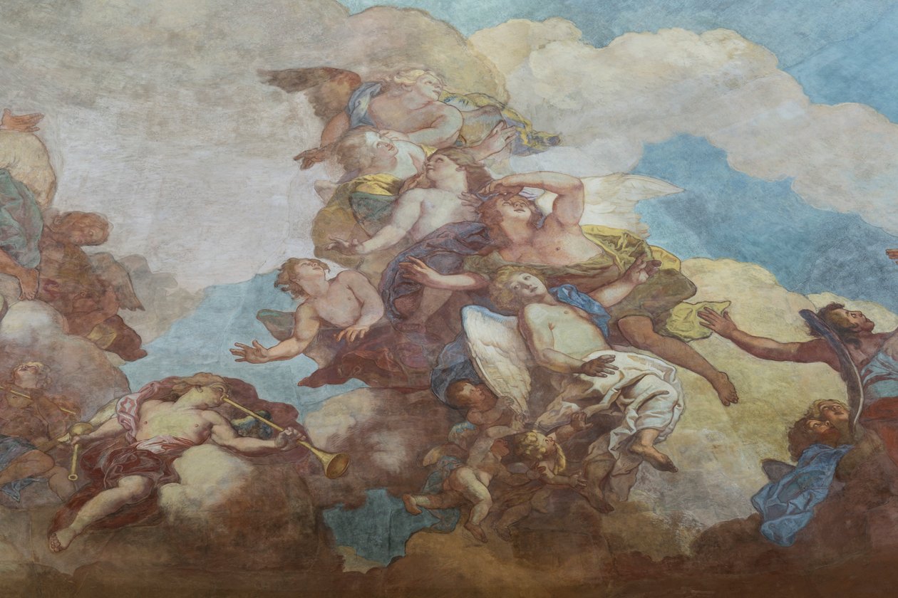 Målning av paret av Invalides kupol (1670), Paris (fotografi) av . .