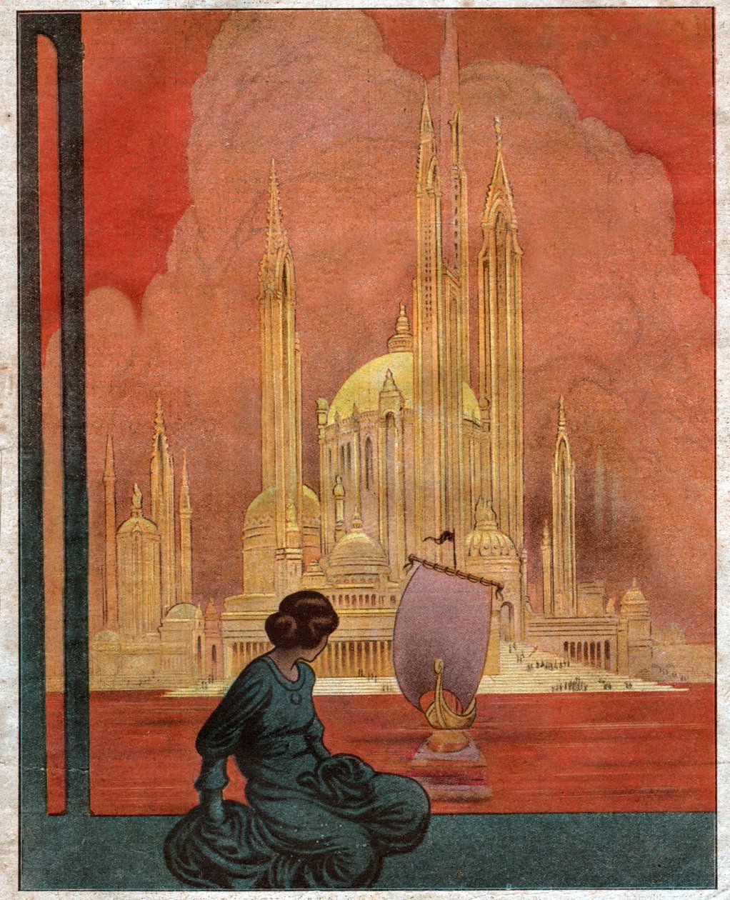 Panorama över en utopisk stad. 1922 (illustration) av . .