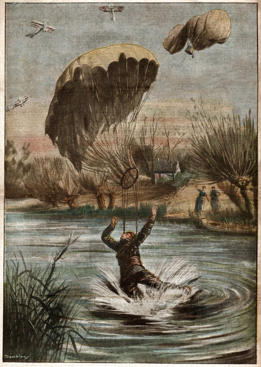Tysk fallskärmsjägare under första världskriget. Tysk fallskärmshoppare under första världskriget. av Ferdinand Georg Waldmuller
