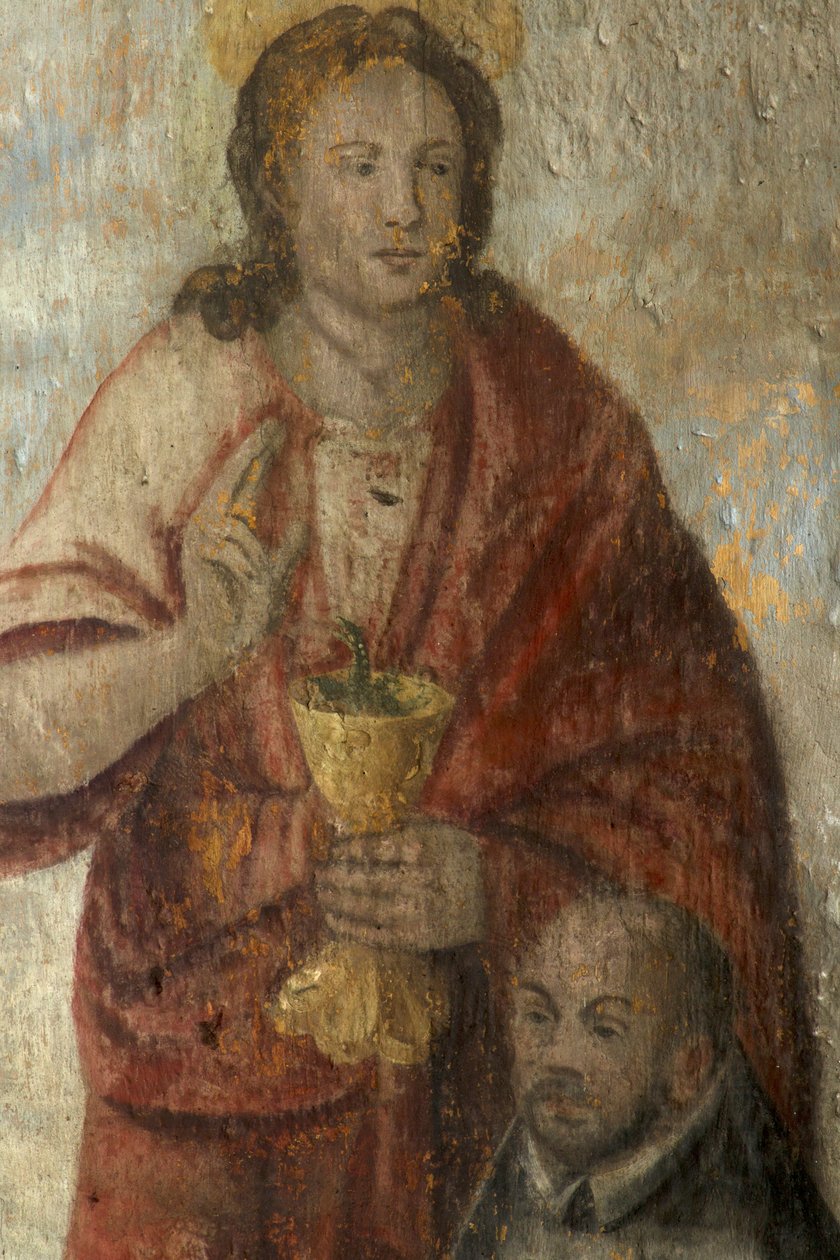 Sockenkyrka (Vår Fru församlingskyrka). Interiör. Kören. Väggmålning. av . .