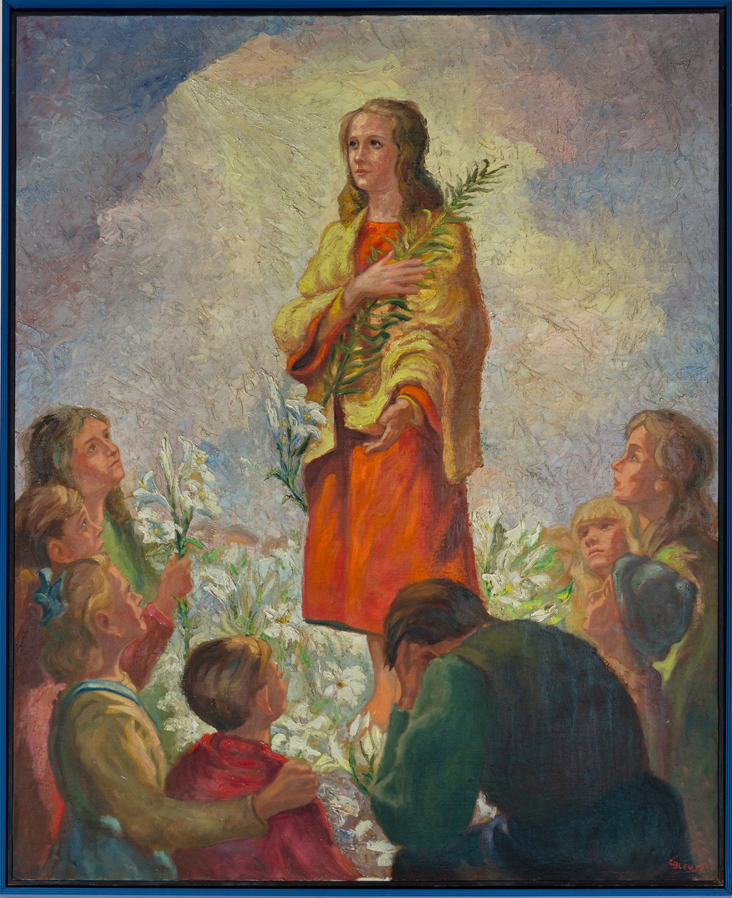 Församlingskyrka (församlingskyrkan Sint Maria Bernarda (Knokke). Interiör. av . .