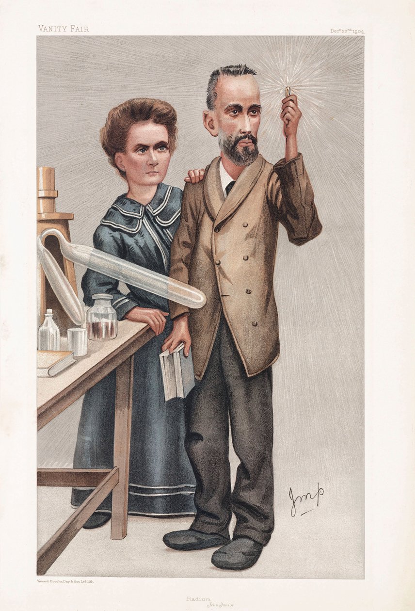 Pierre och Marie Curie, franska fysiker av Henry Charles Fehr