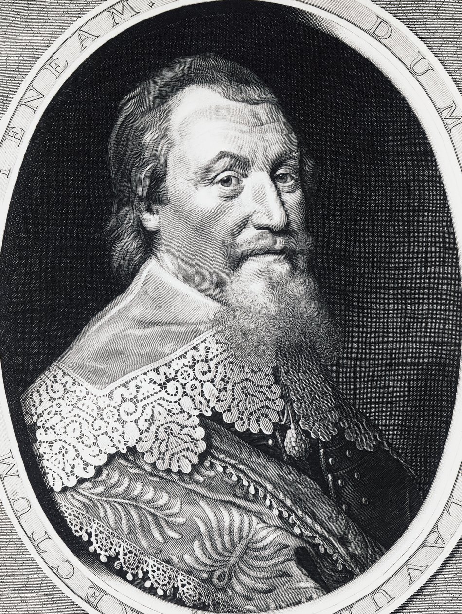 Portrait of Axel Gustafsson Oxenstierna (1583-1654), Lord High Chancellor of Sweden, engraving av William Walcutt
