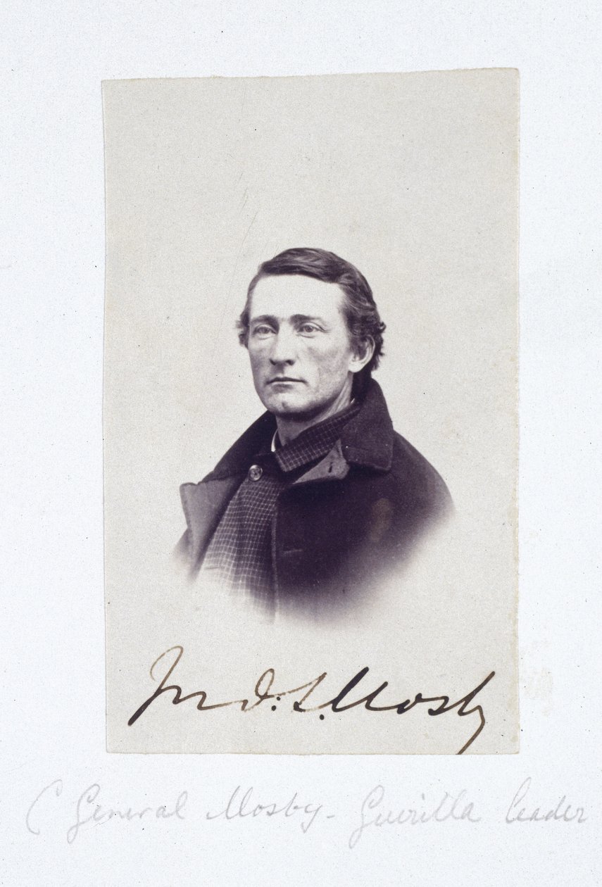 Porträtt av general Mosby, konfedererad gerillaledare, ca 1863 av Frederick (attr. to) Barnard